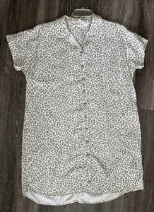 Camicia donna Dintorni morbidi abito grande stampa animalier tasche manica corta - Foto 1 di 6