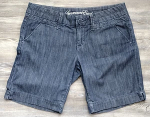 American Eagle pantaloncino donna taglia 10/10 blu denim jeans pantaloncino tasca a taglio - Foto 1 di 4