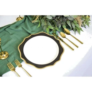 LADEGERÄTPLATTE HOCHZEITSDEKOR KERAMIK LOTUS GERÄUSCHTER RAND DESIGN 4 FARBEN - Bild 1 von 6