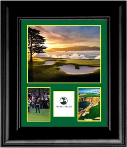 Obra de Arte Enmarcada Guijarro Playa Golf Agujero 18 Puesta de Sol Impresionantes Colores 16 x 20" - Imagen 1 de 1