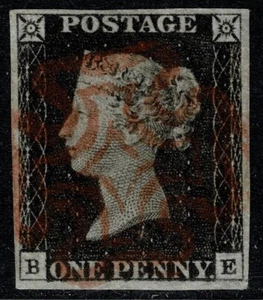 1840 1d Black Pl 2 BE 4m Ex Large Gold Collection Very Fine Used Cat. £375.00 - Picture 1 of 1