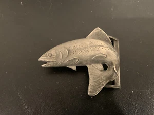 Vintage Leaping Trout Gürtelschnalle von Kenneth Eddy Eddy's Lamps & Crafts, RAR - Bild 1 von 2