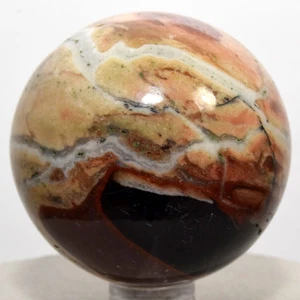 2" Red Black Yellow Agate Sphere Polished Gemstone Crystal Mineral Ball - India - Picture 1 of 4