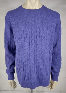 Brooks Brothers lila 100 % schottische Lammwolle Zopfmuster Pullover Herren XXL 2XL - Bild 1 von 7