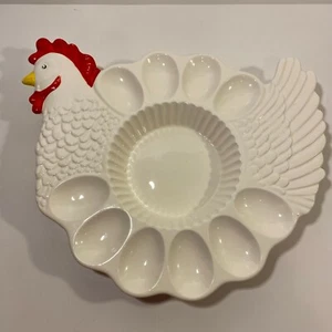 Plato para servir huevos vintage Teleflora con forma de pollo Devlided años 70 - Imagen 1 de 7
