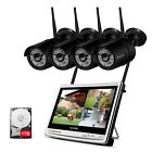 Jennov 4CH Wireless CCTV Camera Systems with 4 Cameras and 12 Inch Monitor 1TB