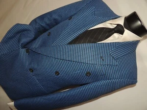 Giorgio Ferrardo Cappotto Giacca Doppiopetto Uomo Nero e Blu Finestra 36 S - Foto 1 di 9