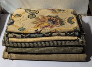 TAPESTRY UPHOLSTERY FABRIC BULK LOT ASSORTED PATTERNS (6 POUNDS) - Picture 1 of 8