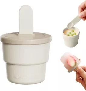 1 pcs White silicone ice cream Reusable Silicone Popsicle Maker Easy Release - Picture 1 of 5