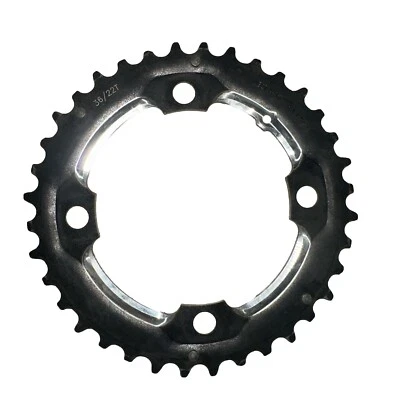 Black Outer Chainring 36 Tooth 104 mm BCD 36T Alloy Aluminum 4 Arm D10 Use 22T - Image 1 of 4