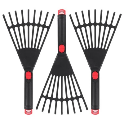  3 Pcs Small Hand Rake Garten Harke Laubbesen Kunststoff Blattrake Blattharken - Bild 1 von 4