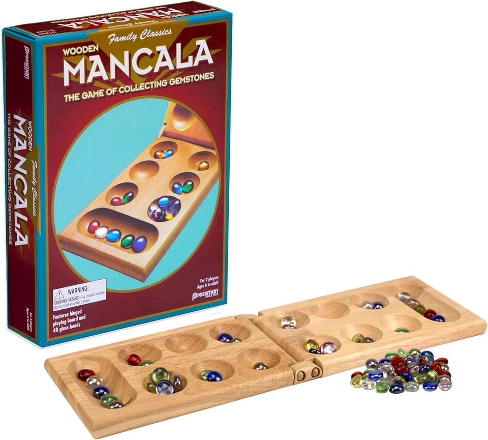 Juego de Mesa Mancala | Divertida Mesa Clásica para Adultos y Niños | Incluye 48 Cristal Hombre Foto 1 de 4