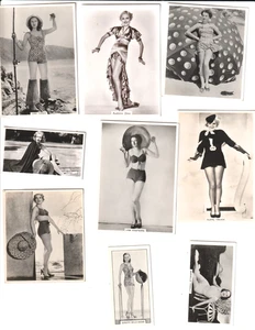 HOLLYWOOD  STARLETS- lot of  PIN-UP/CHEESECAKE 1930s CIGARETTE/TOBACCO cards(9) - Picture 1 of 2