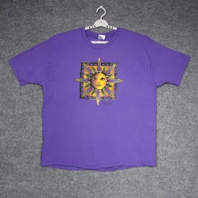 Vintage 90s Hanes Beefy T Shirt Mens XXL Purple Kauai Graphic Sun Kauai - Image 1 of 4