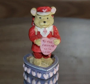 bear with bag full of hearts "to you fom me with love" oriental trading vtg 70's - Picture 1 of 12
