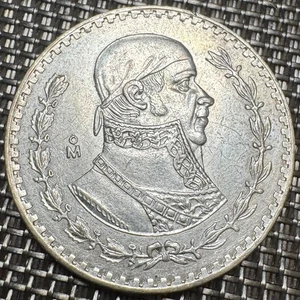 PIECE DE 1 PESOS DU MEXIQUE 1962 FAIBLE TENEUR  EN ARGENT  (1329) - Picture 1 of 2