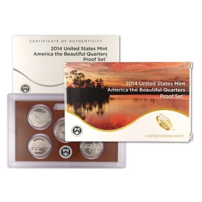 2014 America the Beautiful Quarter Clad Proof Set U.S. Mint OGP COA - Image 1 of 4