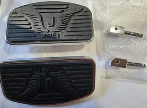 JMEI Motorcycle Footboard Floorboard Pedal Two Foot Pedals Chrome New 8"x4.5" - Foto 1 di 8