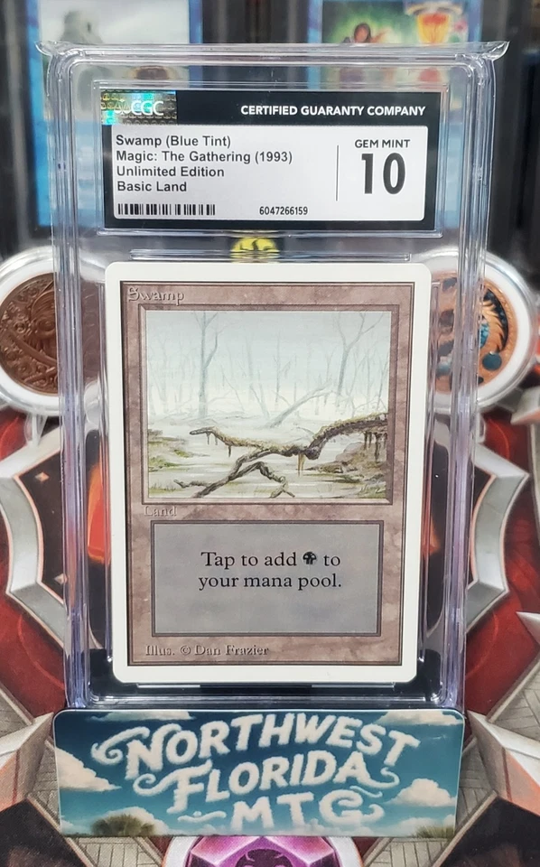Graded MTG Card - CGC Gem Mint 10 - Unlimited - Swamp (Blue Tint) - Image 1 of 1