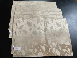Manteles de mesa Ne Classicivine diseño hoja 18” X 13” dorados/juego de 6 nuevos con etiquetas - Imagen 1 de 6