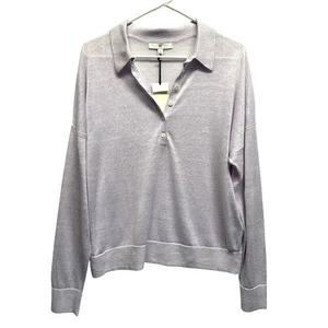 Neu mit Etikett Banana Republic Leinenmischung Kragen Pullover Oberteil lila lavendel Damen Large - Bild 1 von 9