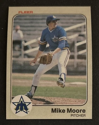 Tarjeta de novato de béisbol Fleer Mike Moore 1983 (RC) #482 lanzador de los Marineros en muy buen estado buen estado Foto 1 de 2