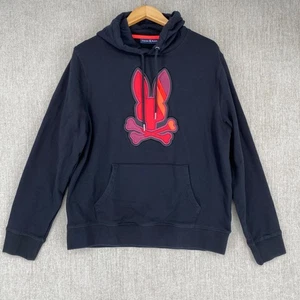 Sudadera con Capucha Psycho Bunny Para Hombre L Grande Negra Pullover Manga Larga Gráfico Todo Algodón - Imagen 1 de 9