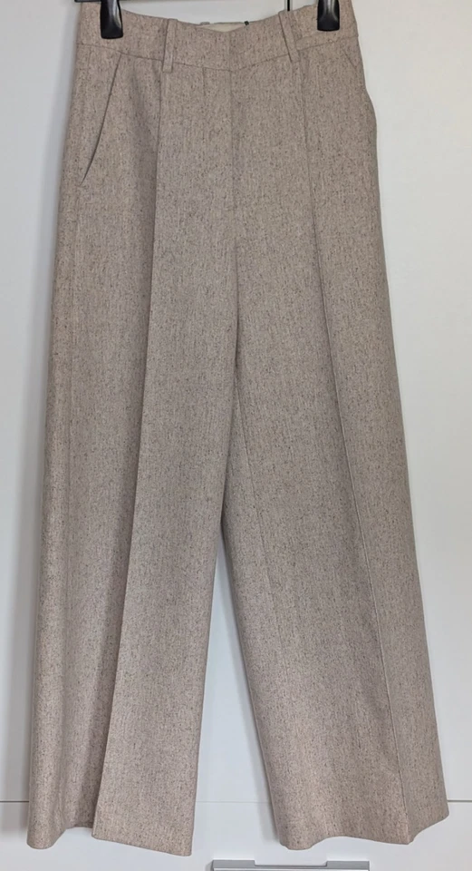 ZARA Gr S Damenhose Haremhose Baggyhose 28% Wolle Beige Neu NP 69,95€ - Bild 1 von 4