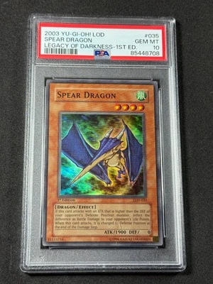 Yugioh PSA 10 Spear Dragon LOD-035 1st Edition Super Rare - Image 1 of 2