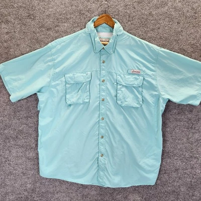Camisa Bimini Bay Para Hombre 3XL Azul Claro Manga Corta Abotonada Ventilación Pesca Foto 1 de 4