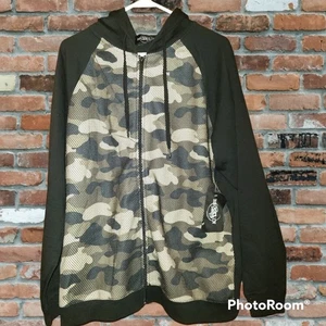Brooklyn Standard Herren Camouflage Full Zip Hoodie Olivgrün L Freizeit - Bild 1 von 3