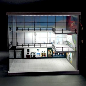1:64 Diorama 3-Storey Garage Model LED Lighting Model Car Display Case Scene NEW - Picture 1 of 8