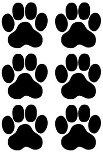 Pfoten, Cat, Dog, Hundepfoten, Katzenpfoten Aufkleber Sticker 6 Stück in 10X10cm - Bild 1 von 2
