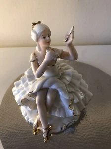 Porzellan Ballett Tänzer Figur mit Spiegel - ähnlich Wallendorf. TOP - Bild 1 von 5