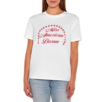 NUEVA WILDFOX Miss American Dream BLANCA Gráfico Manga Corta Camiseta MUJER M Foto 1 de 4