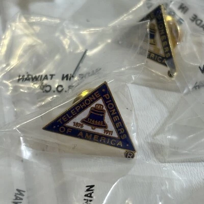 Lot Of 18 Vintage Telephone Pioneers Of America Gold Filled Pins - Image 1 of 4