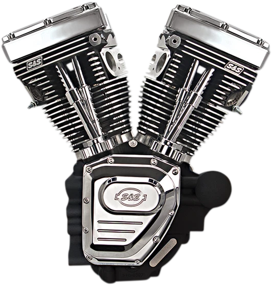 Motor S&S T124, LC, câmeras 585ge, preto enrugado/cromo, Harley Touring 07-16 - Imagem 1 de 1