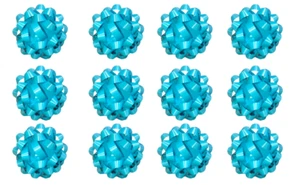 PMU Decorative Confetti Gift Bows 4-1/4 Inch Large Turquoise (12/Pkg) Pkg/1 - Picture 1 of 1
