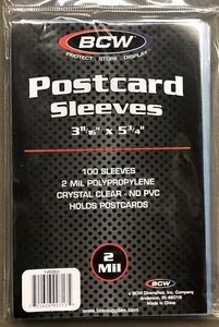 1 PACK  (100 / Pack)   Standard Postcard  Size Sleeves  Archival Acid Free  #A - Picture 1 of 2