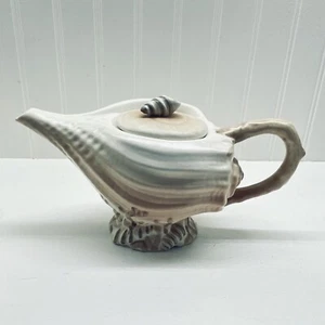Vintage Conch Sea Shell Ceramic Tea Set 2 Cups 1950s - Picture 1 of 16