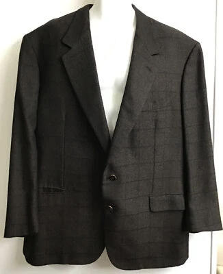 Casaco esportivo masculino Brioni 100% cashmere marrom escuro preto caixa de pinos tamanho 50 R - Imagem 1 de 4