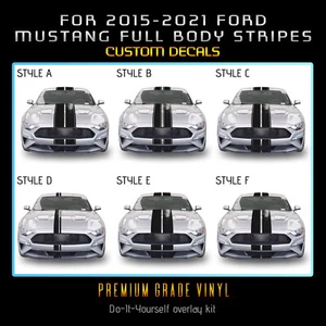 For 2015-2021 Mustang Full Body Rally Racing Stripes Graphic Decal - Gloss Vinyl - Bild 1 von 22