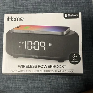 New Sealed iHome IBTW112B Wireless Charger + USB Charging Alarm Clock 2024 - Zdjęcie 1 z 6