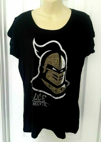 UCF Knights Women T Shirt Size Medium 8/10 Black Distressed Logo Central Florida Cover