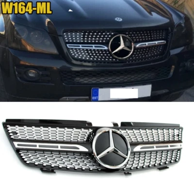 Front Grille Grill For Mercedes Benz ML Class W164 ML63 ML320 2005-2008 w/Emblem - Image 1 of 4