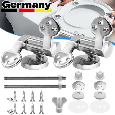 MARKENLOS WC Sitz Scharnier Zink Legierung Toilettendeckel Scharniere + Absenkautomatik DE