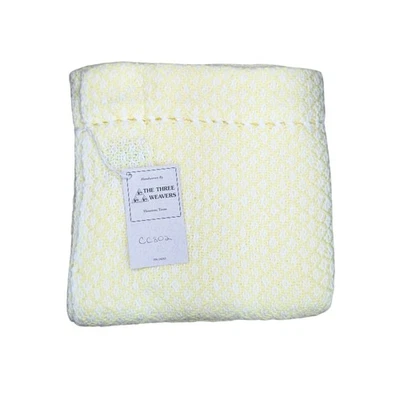 НОВОЕ винтажное детское одеяло Three Weavers из хлопка ручной работы желтое 52x37 Cottage Prairie - Изображение 1 из 4