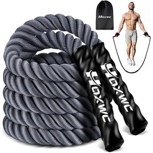 Gewichtetes Springseil, 2 Pfund Heavy Duty Springseil für Fitness, Kampfseil für Fit... - Bild 1 von 8