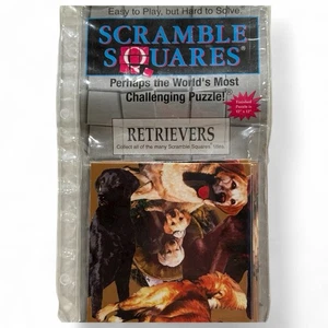 VTG B. Dazzle Inc 2004 Scramble Squares Dog Retriever 9 Pc Tile Puzzle Complete - Picture 1 of 5