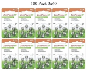 ZeniPower Size A13 PR48 Mercury Free Hearing Aid Batteries Pack of 180 - Picture 1 of 3